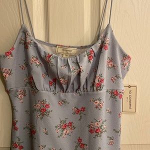 No Comment Juniors Emma Floral Chambray Sleeveless Dress